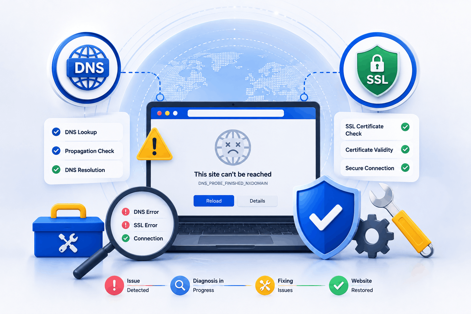 DNS and SSL Website Troubleshooting in Dover, DE